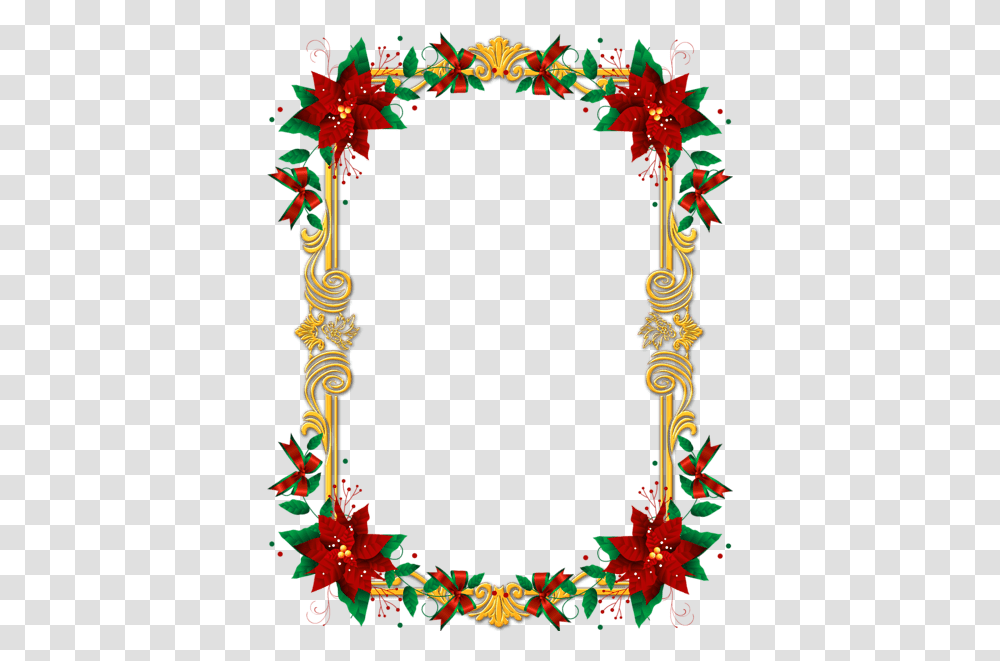 Ornate Christmas Frame Clipart Christmas Borders And Frames, Graphics, Floral Design, Pattern, Ornament Transparent Png