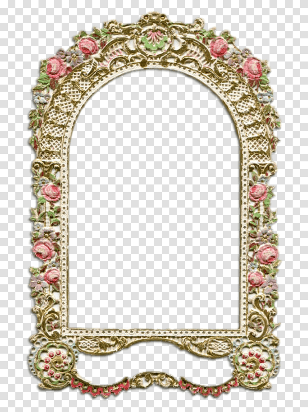 Ornate Frame 4 Image Gold Vintage Flower Frame, Architecture, Building, Arched, Rug Transparent Png