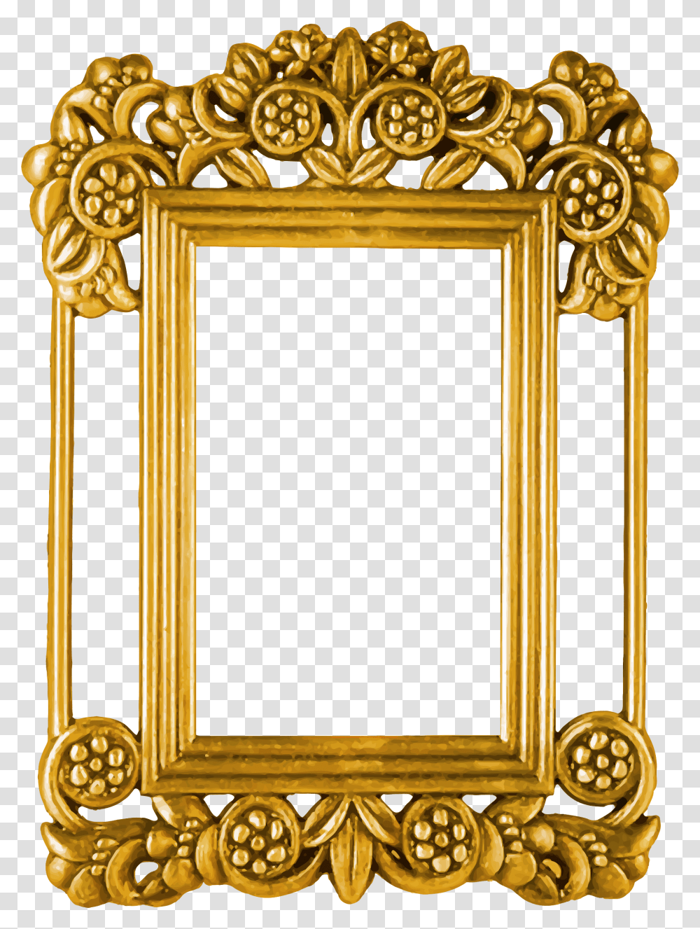 Ornate Gold Frame Clipart, Gate, Mirror Transparent Png