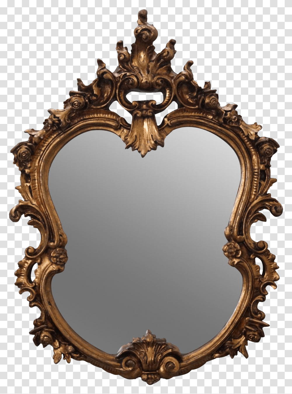 Ornate Gold Frame Mirror, Cross Transparent Png