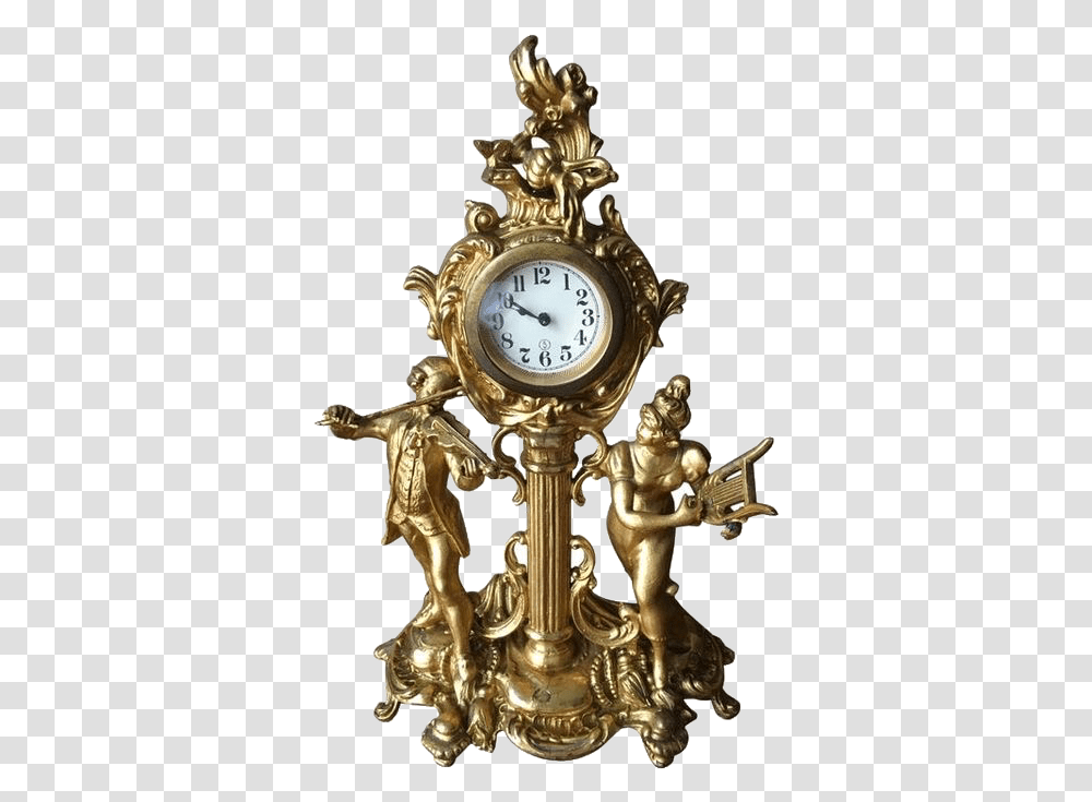 Ornate Golden Clock In 2020 Solid, Analog Clock, Cross, Symbol, Bronze Transparent Png