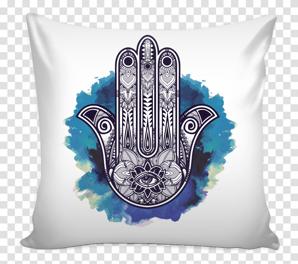 Ornate Hand Drawn Hamsa Pillow Cover Regata Bata Plus Size, Cushion, Painting Transparent Png