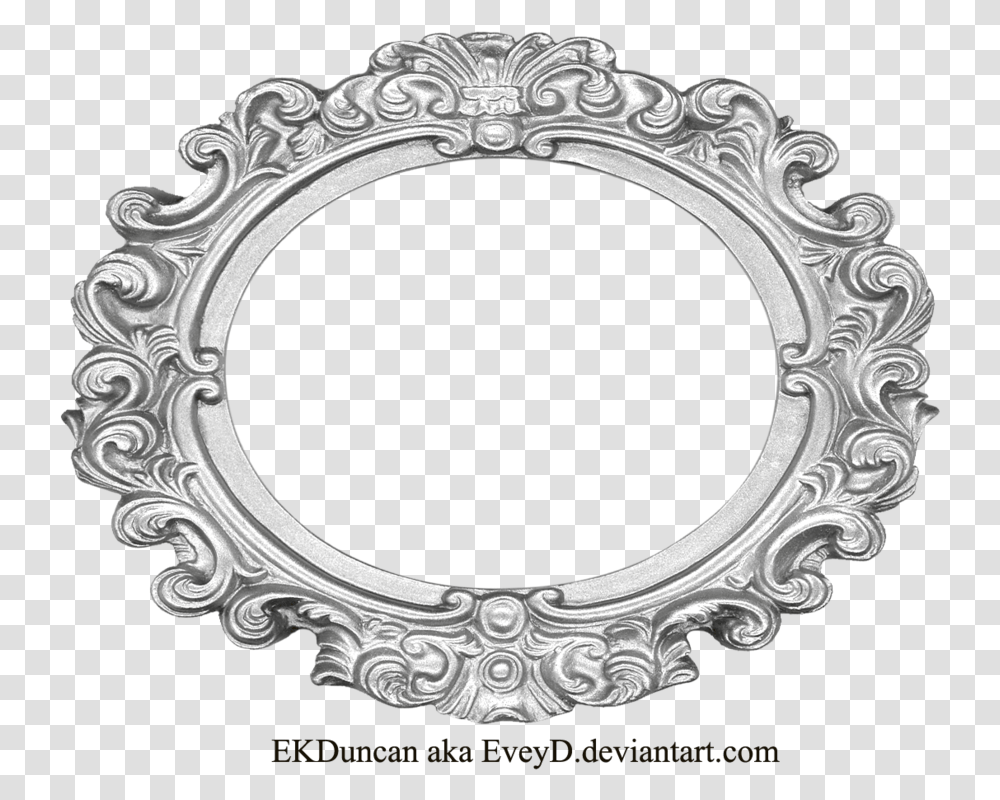Ornate Silver Frame Silver Oval Frame, Gate, Mirror Transparent Png