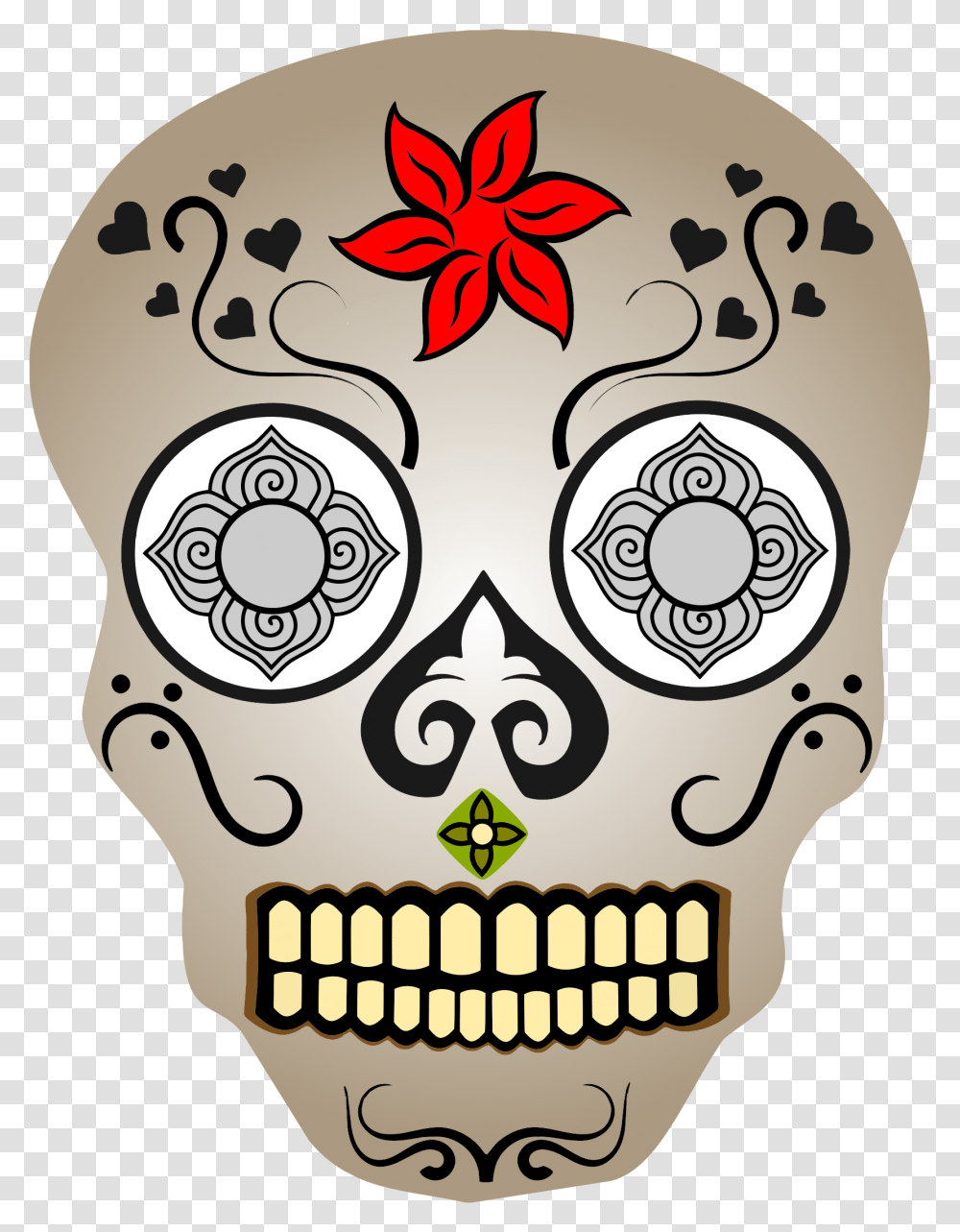 Ornate Skull 2 Clip Arts Easy Sugar Skull, Doodle, Drawing, Floral Design Transparent Png