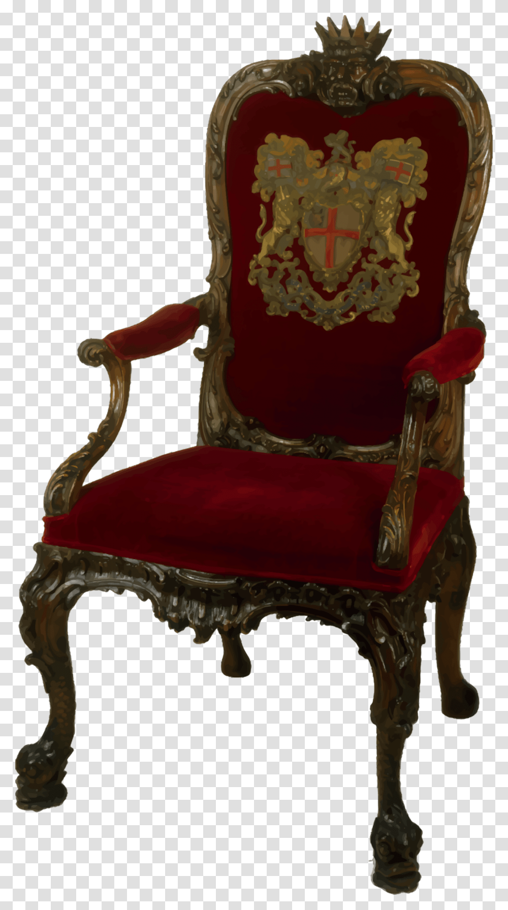 Ornate Walnut Chair Icons, Furniture, Throne, Armchair Transparent Png