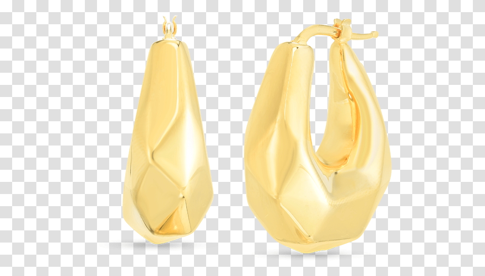 Oro Faceted Tear Drop Earrings 18k Yellow Gold Vertical, Cone Transparent Png