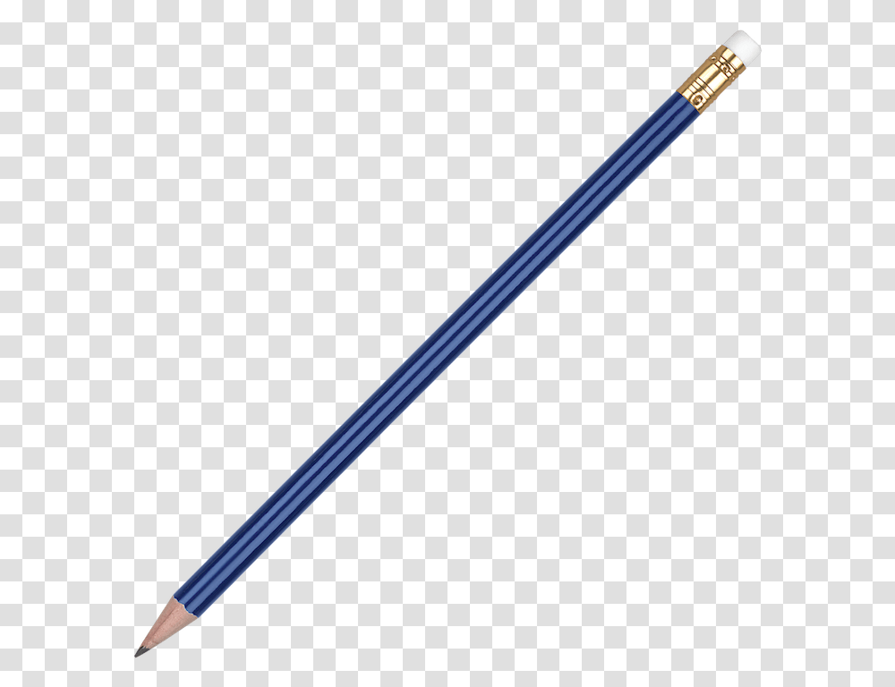 Oro Round Wooden Pencil With Eraser Medium Blue Artist Pencil, Baton, Stick Transparent Png