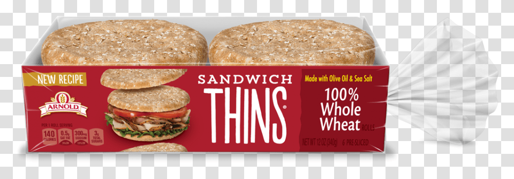 Oroweat Sandwich Thins, Burger, Food, Bread Transparent Png
