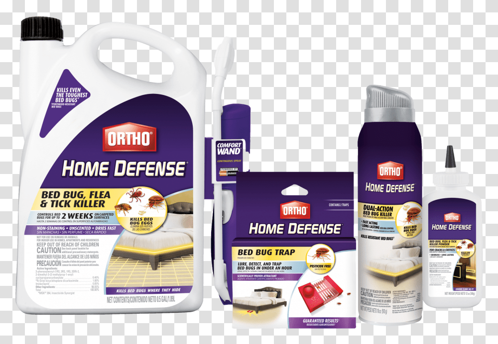 Ortho Home Defense Bed Bug Killer, Label, Bottle, Tin Transparent Png