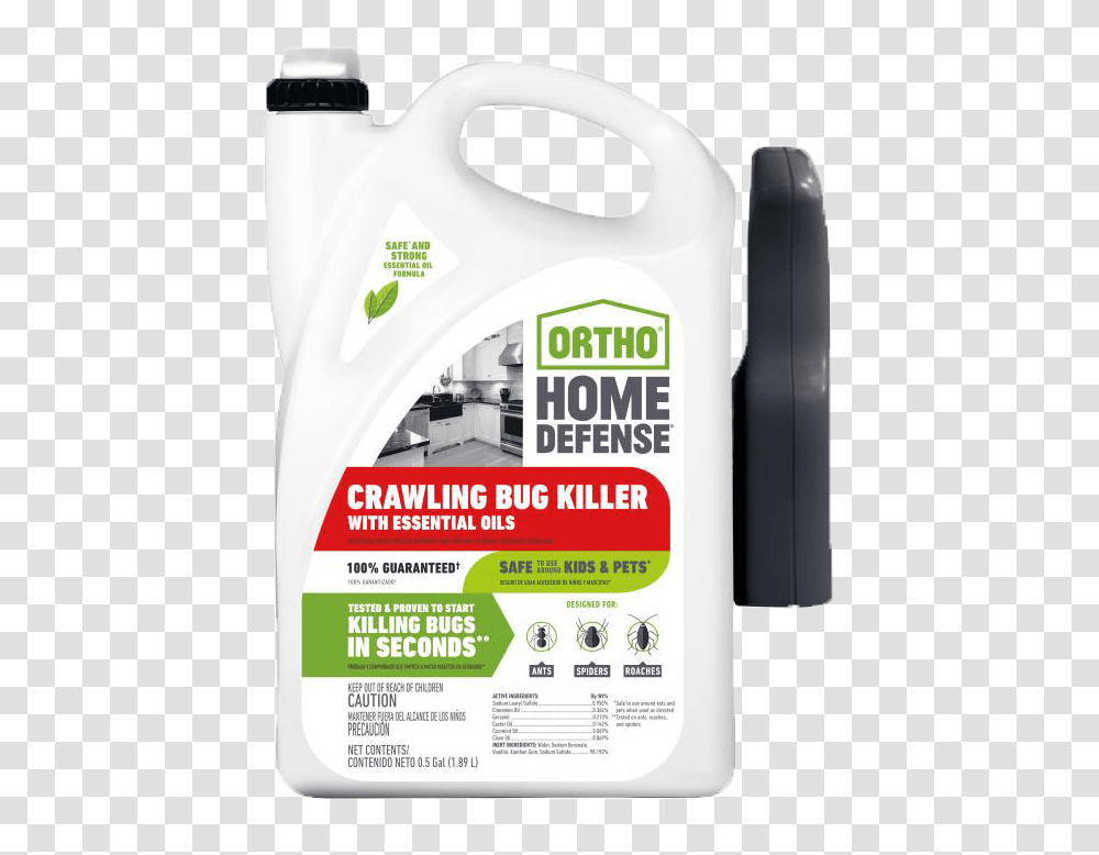Ortho Home Defense Crawling Bug Killer, Label, Bottle, Cosmetics Transparent Png