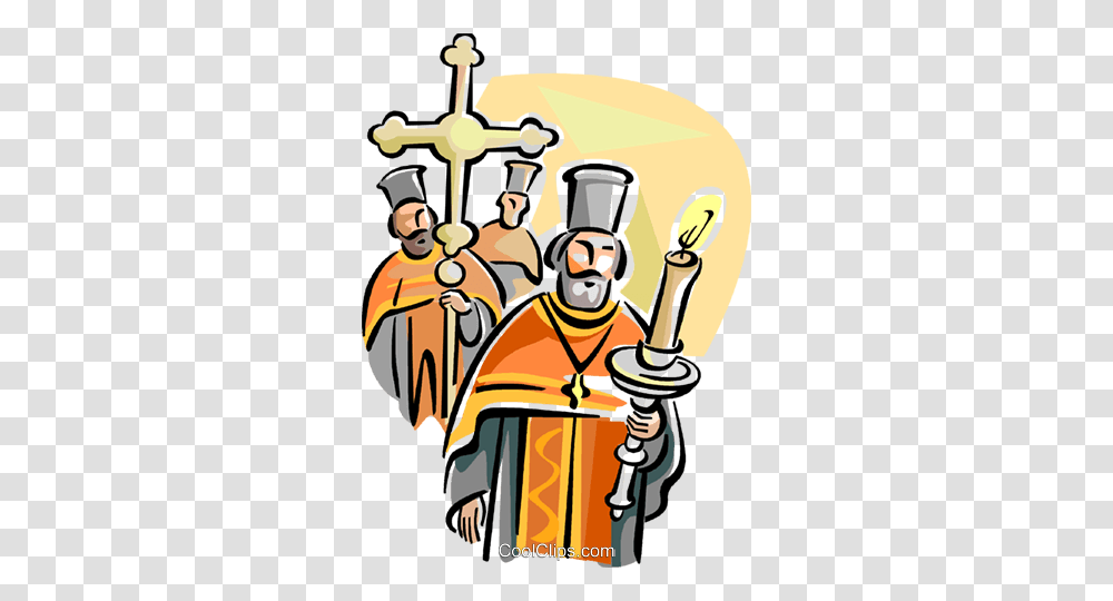 Orthodox Procession Royalty Free Vector Clip Art Illustration, Cross, Crowd, Parade, Performer Transparent Png