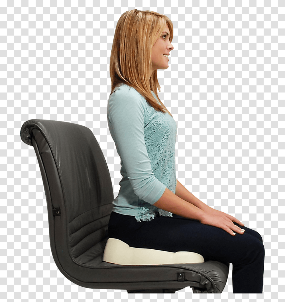 Orthopedic Pillow For Seat, Sitting, Person, Furniture Transparent Png