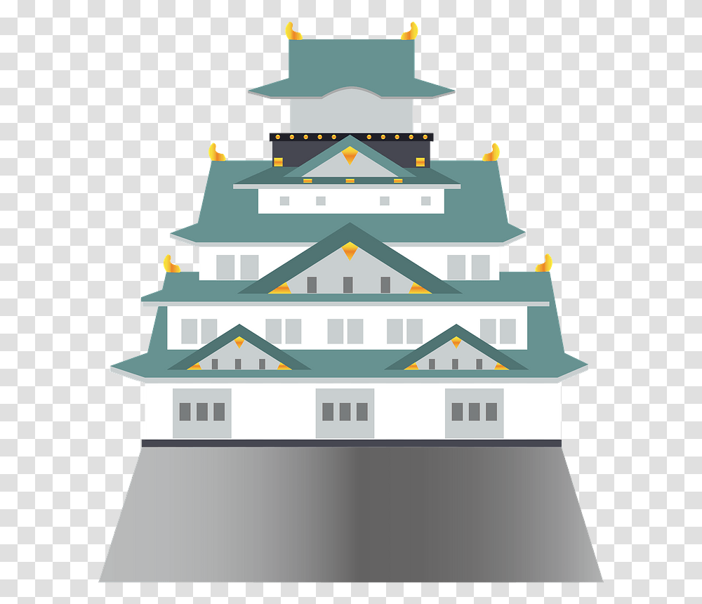 Osaka Castle Clipart, Building, Architecture, Outdoors, Nature Transparent Png