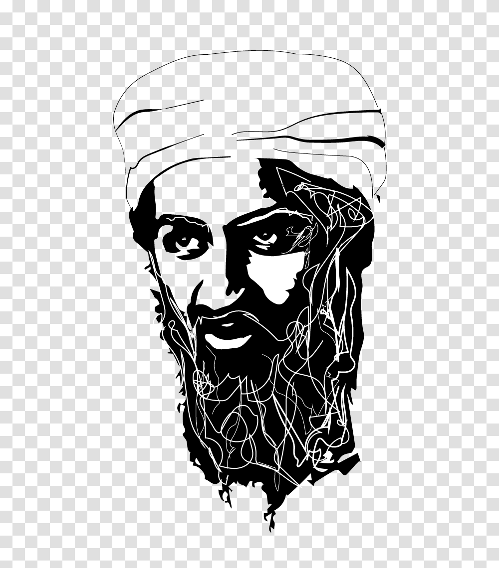 Osama Bin Laden, Celebrity, Person, Human, Stencil Transparent Png