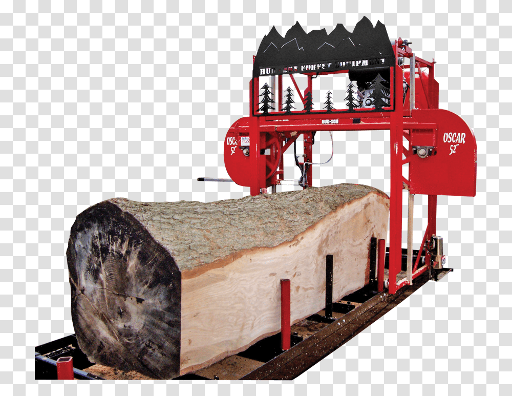 Oscar 52 Hud Son Sawmill Huge Sawmill, Wood, Machine, Bulldozer, Vehicle Transparent Png