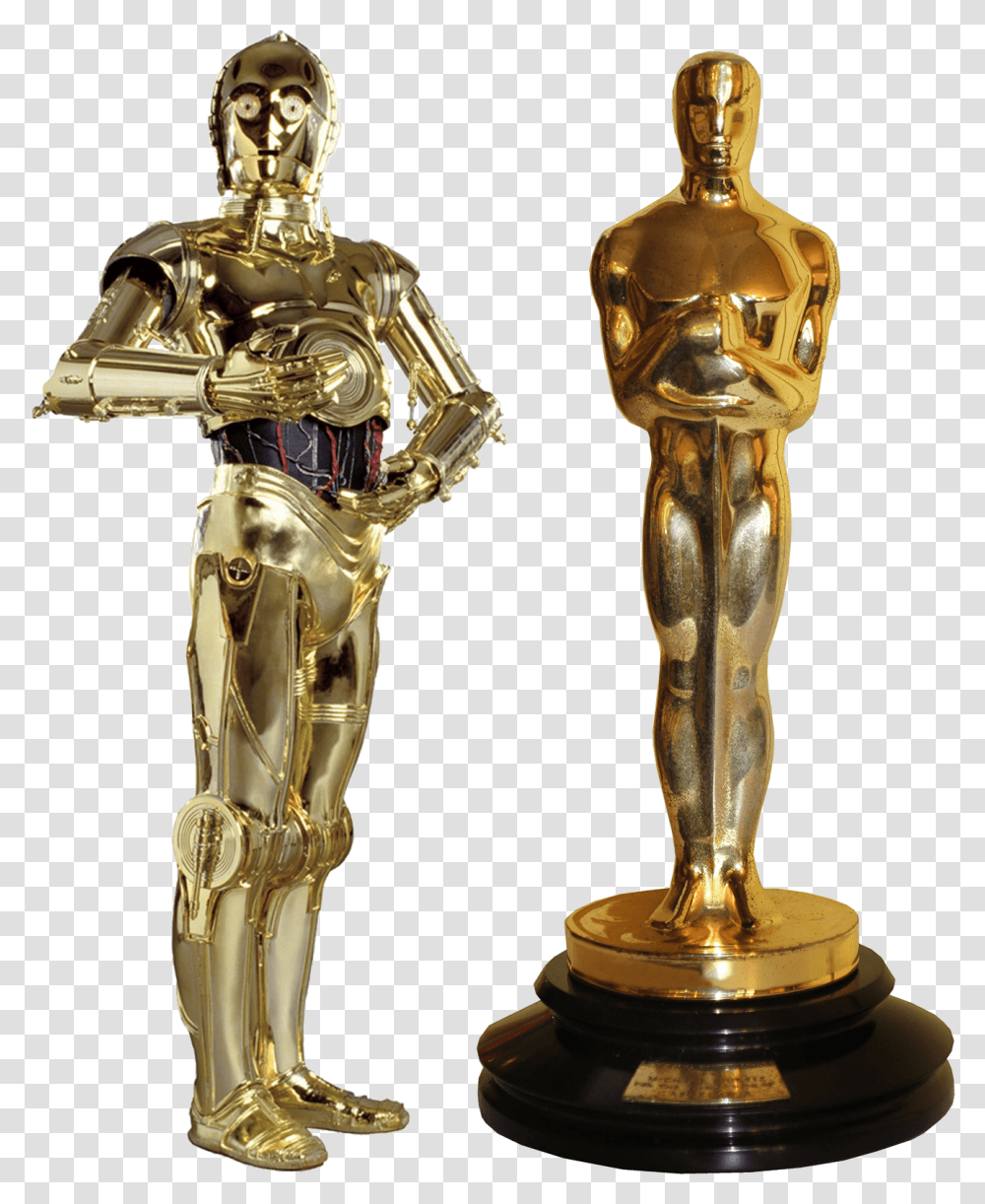 Oscar Award Cartoons Estatua Del Oscar, Trophy, Bronze, Gold Transparent Png
