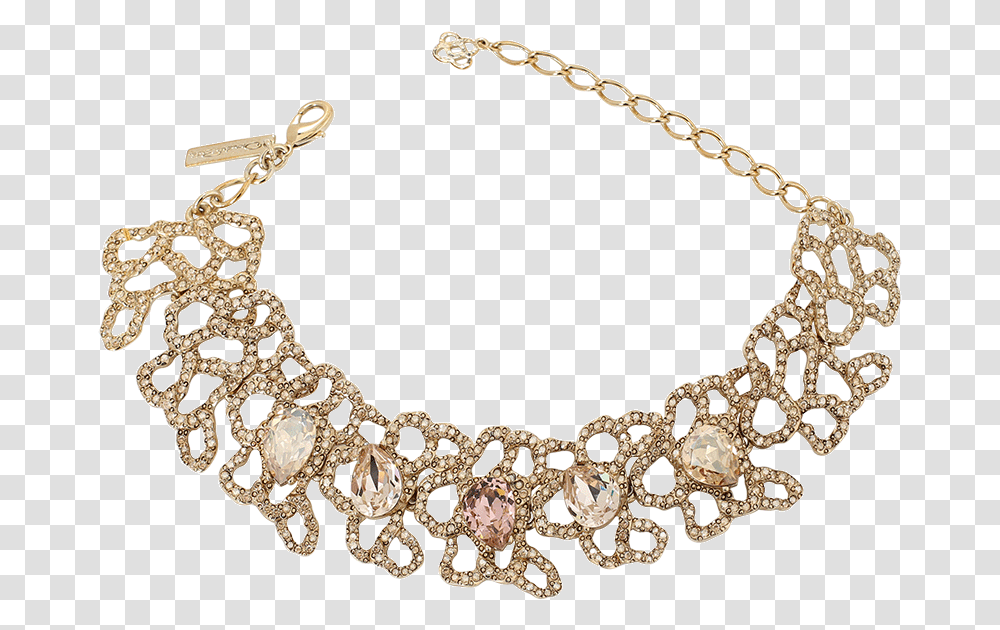 Oscar De La Renta Pave Chain Link Choker Necklace, Jewelry, Accessories, Accessory, Diamond Transparent Png