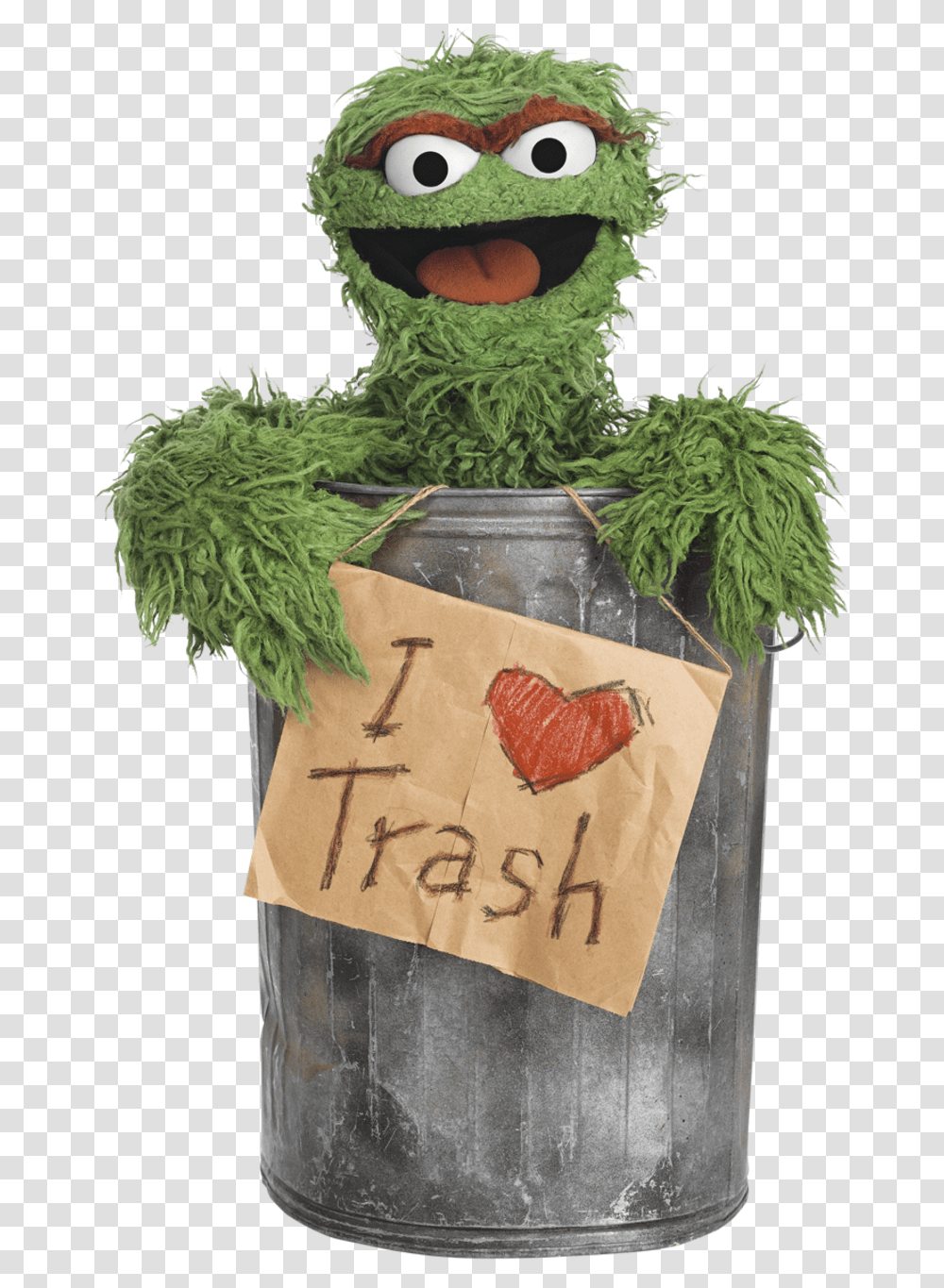 Oscar The Grouch I Love Trash Download Oscar The Grouch I Love Trash, Plant, Jar, Vase, Pottery Transparent Png