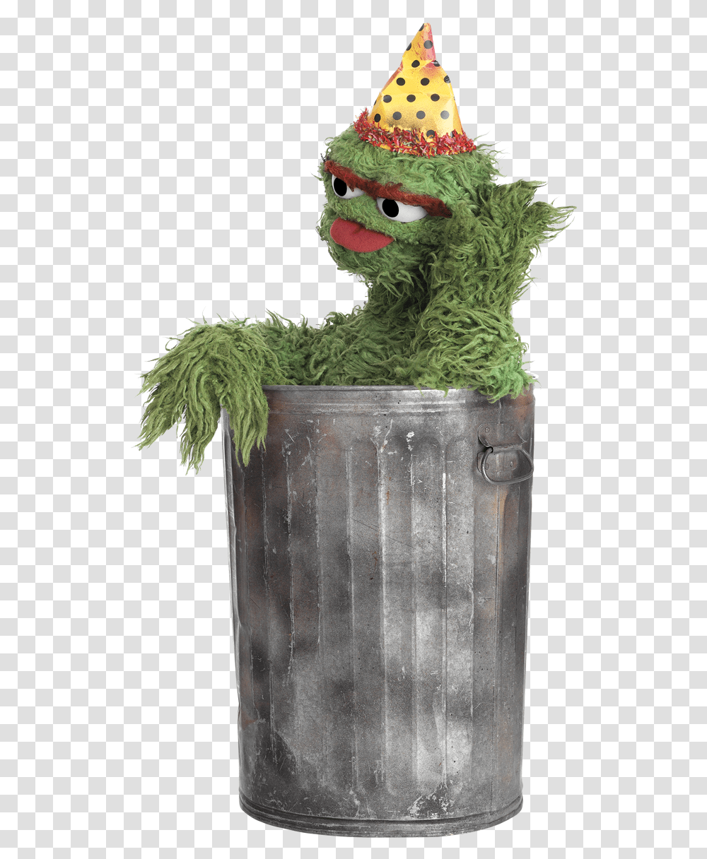 Oscar The Grouch In A Party Hat Oscar The Grouch Birthday, Tin, Can, Toy Transparent Png