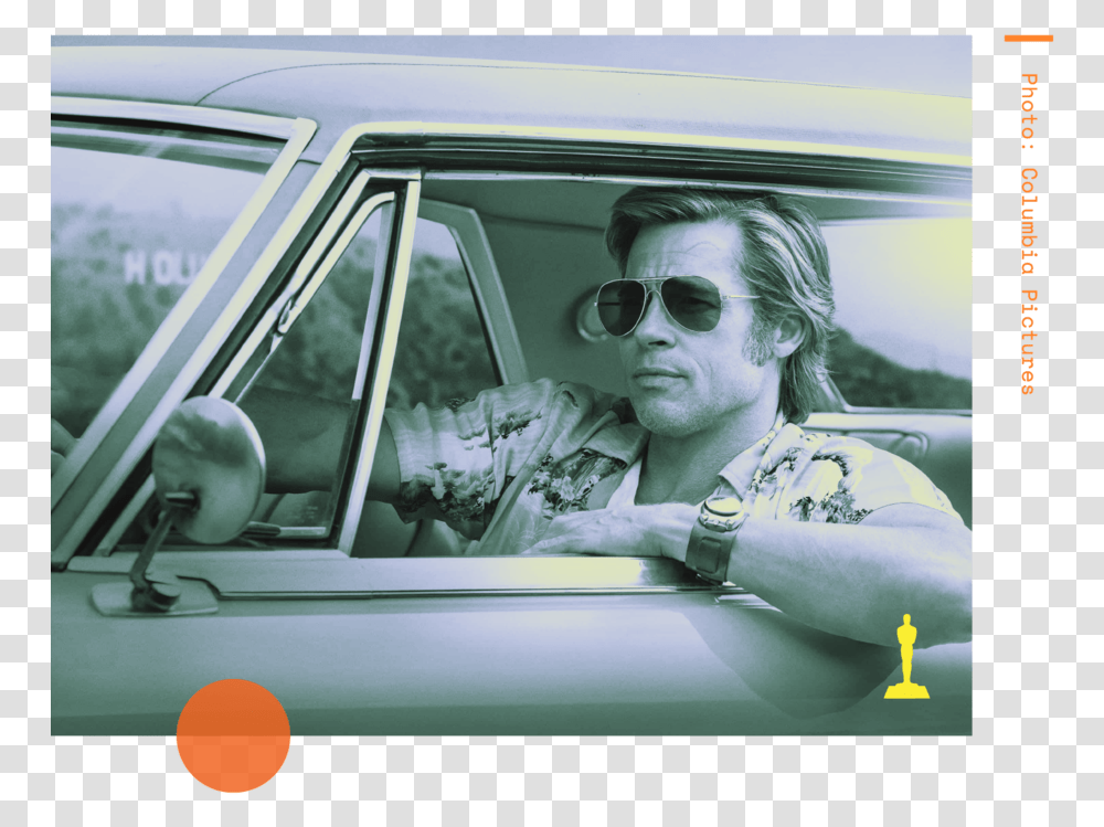 Oscars 2020 - Cinematic Report Once Upon A Time In Hollywood Car Scene, Sunglasses, Accessories, Person, Human Transparent Png