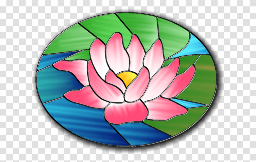 Osg 01 Stained Glass Water Lily, Plant, Flower, Blossom, Pond Lily Transparent Png