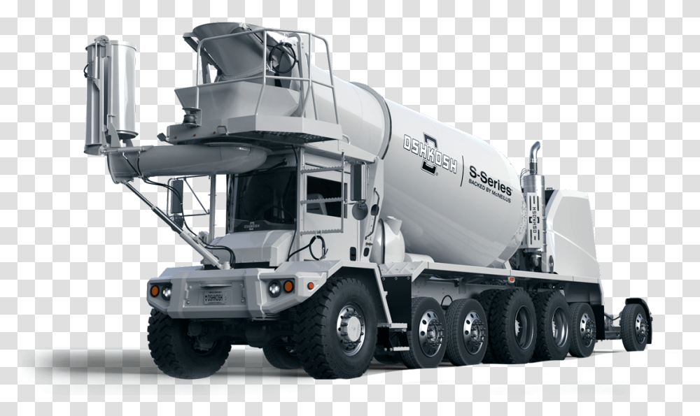 Oshkosh Front Discharge Mixer, Truck, Vehicle, Transportation, Trailer Truck Transparent Png