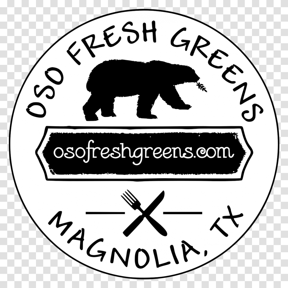 Oso Fresh Greens Magnolia Tx Urban Farm Grizzly Bear, Label, Text, Logo, Symbol Transparent Png