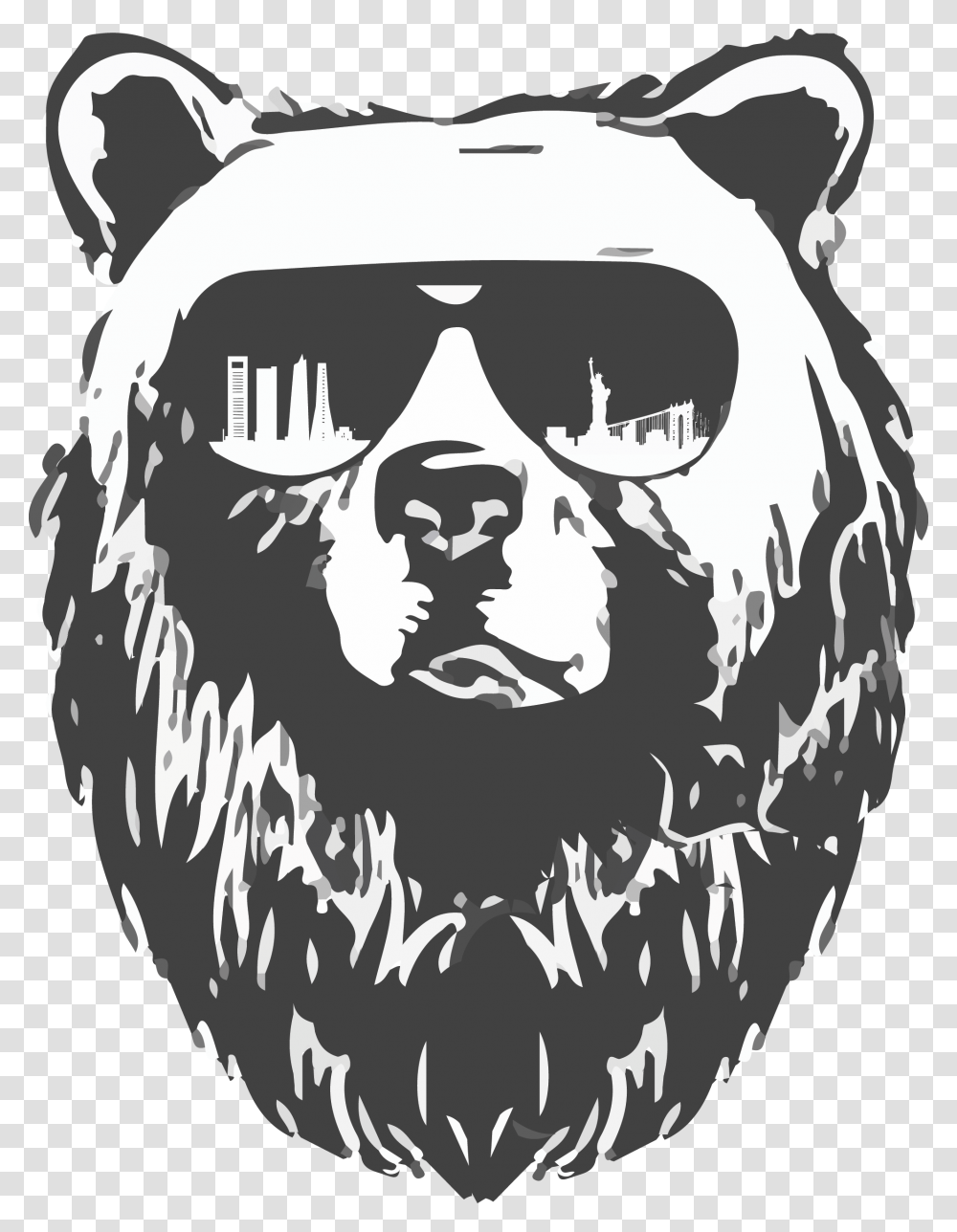 Oso Viajero Logo Bears Vape, Sunglasses, Stencil, Face, Person Transparent Png