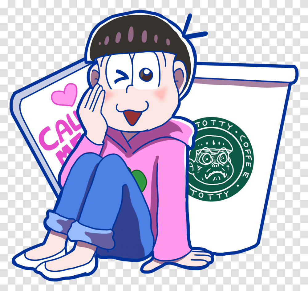 Osomatsu San Todomatsu Totty Totty Face Sticker Totally Totty, Drawing, Outdoors, Doodle Transparent Png