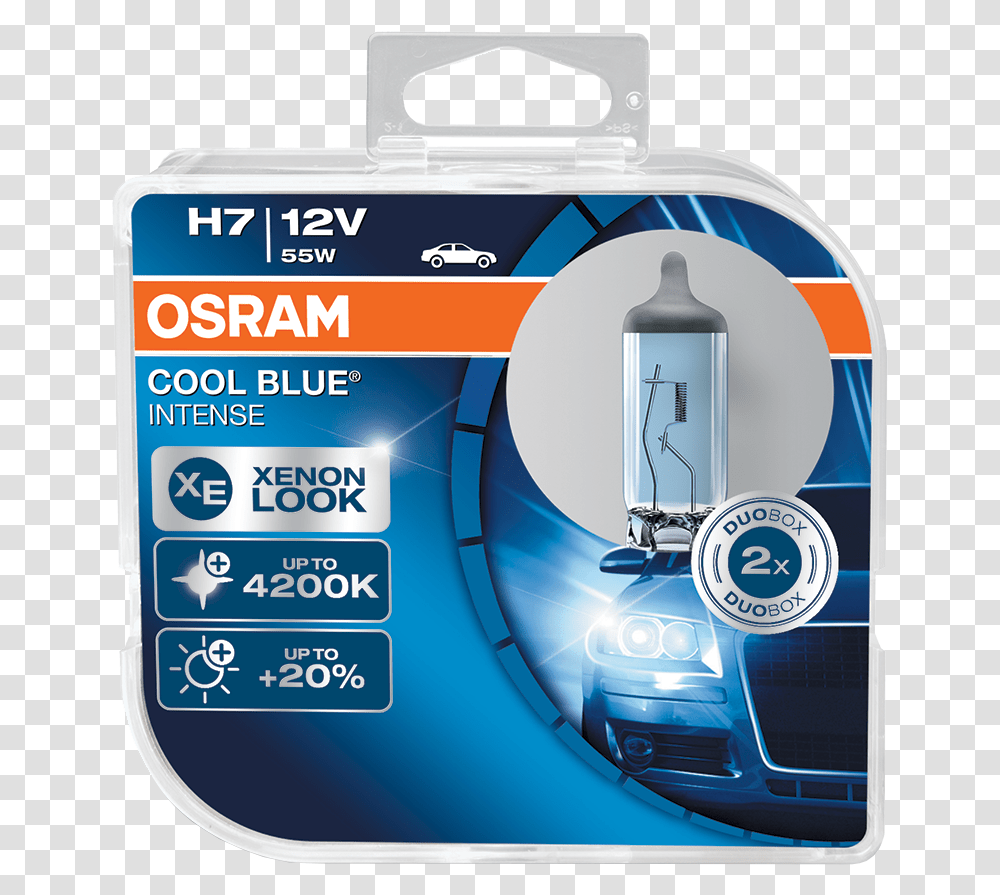 Osram Cool Blue Intense 12v 55w 477 Halogen Bulbs Osram H7 Xenon Look, Label, Gas Pump, Machine Transparent Png