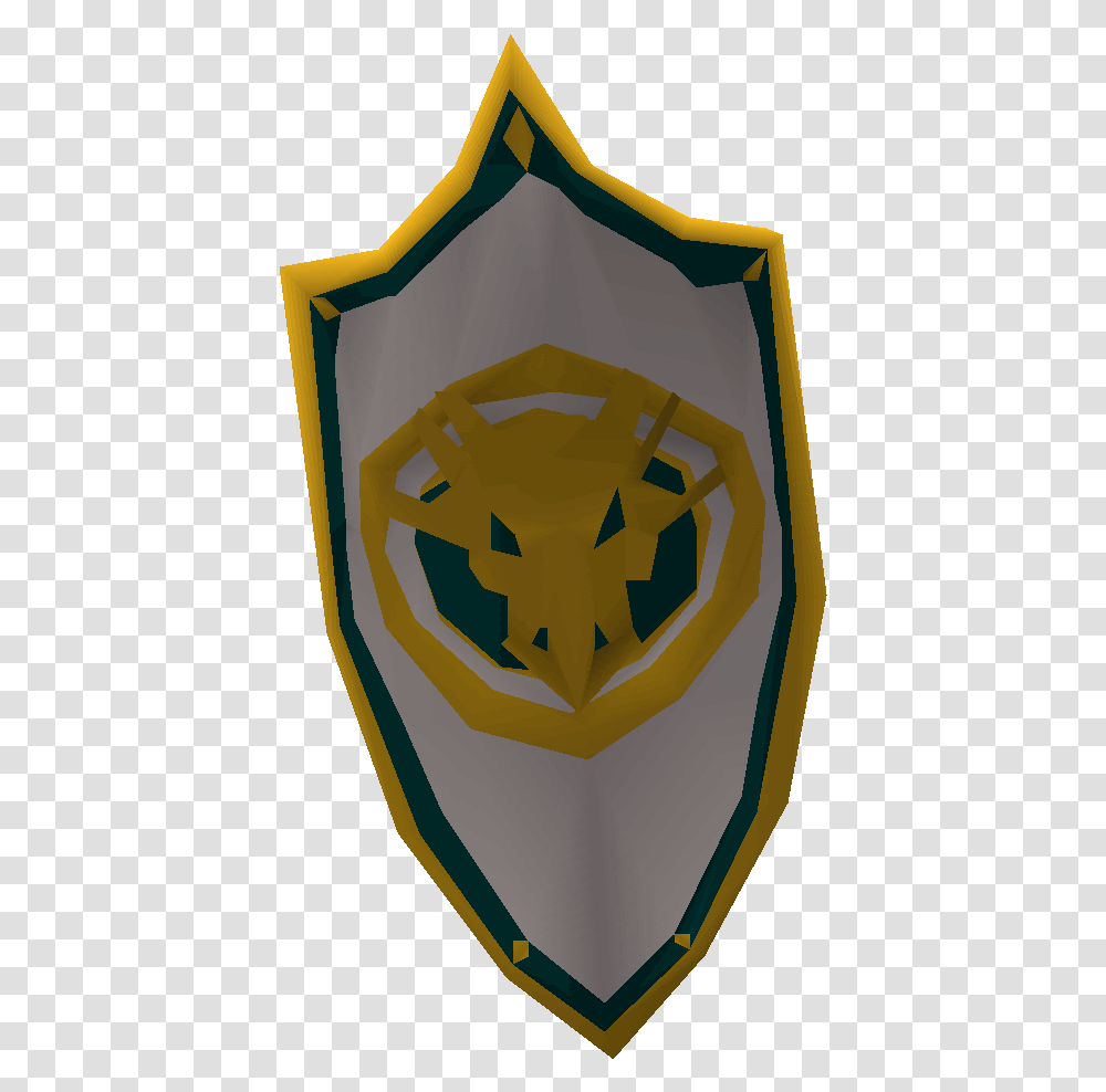 Osrs White And Gold Shield Image Emblem, Symbol, Armor, Logo, Trademark Transparent Png