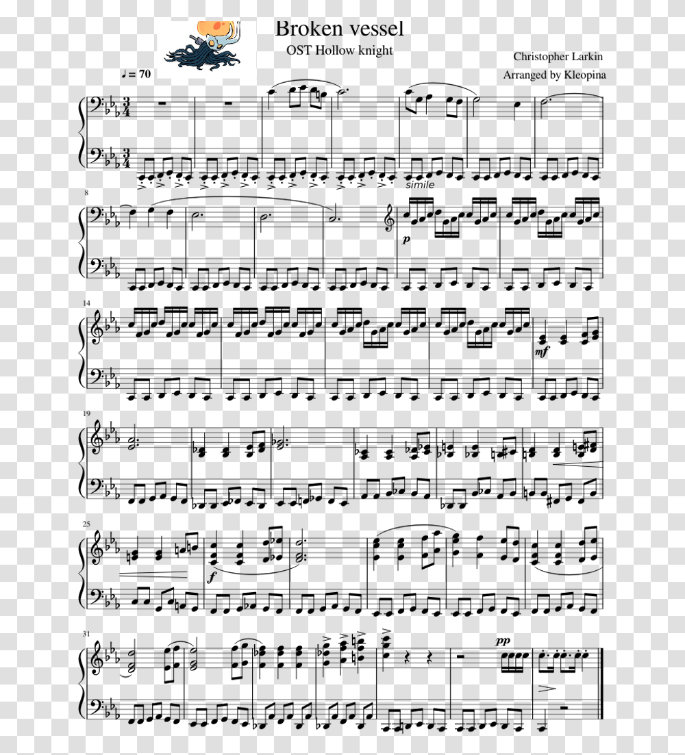 Ost Hollow Knight Download Hollow Knight Sheet Music, Gray, World Of Warcraft Transparent Png