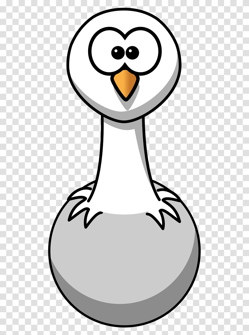 Ostrich Clipart Black And White, Stencil, Snowman, Outdoors, Nature Transparent Png
