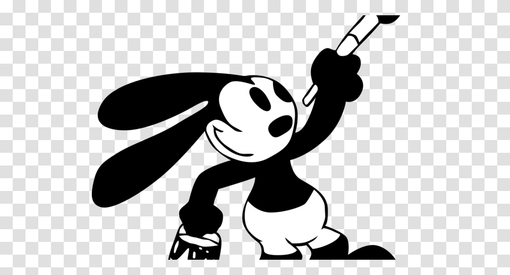 Oswald The Lucky Rabbit Clipart Famous Cartoon, Stencil, Giant Panda, Bear, Wildlife Transparent Png