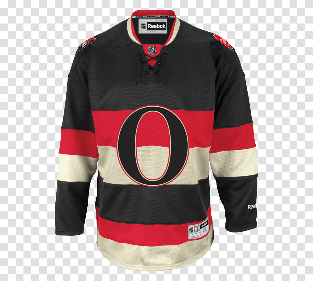 Ottawa Senators Black Jersey, Sleeve, Shirt, Long Sleeve Transparent Png