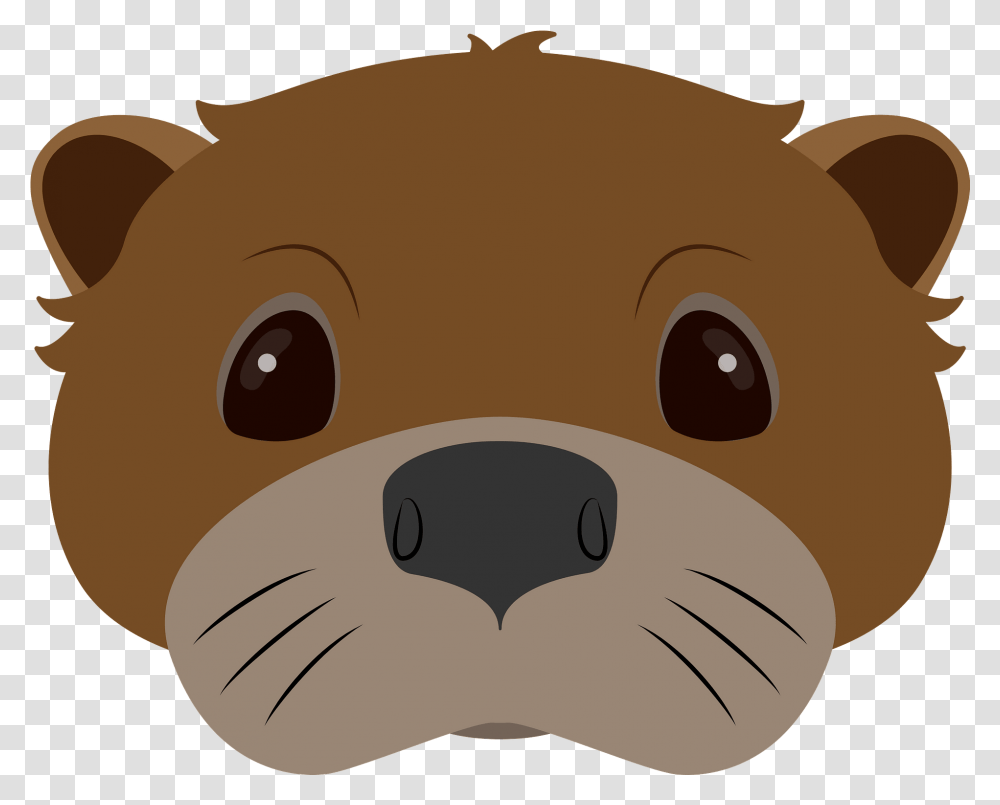 Otter Face Clipart Free Download Creazilla Happy, Snout, Piggy Bank Transparent Png
