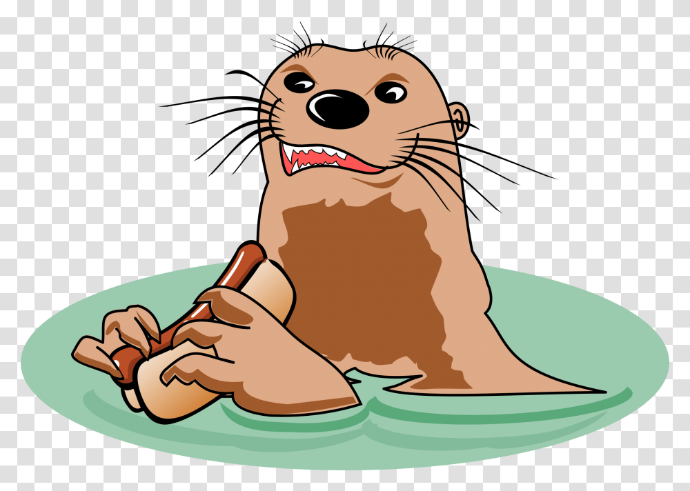 Otter Hot Dog Illustration, Label, Mammal, Animal Transparent Png