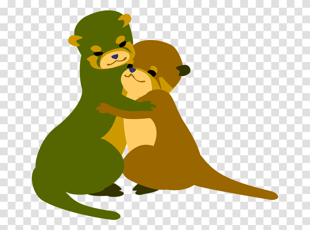 Otter Hugs Love Free Image On Pixabay Hugging Otters Cartoon, Mammal, Animal, Wildlife, Bird Transparent Png