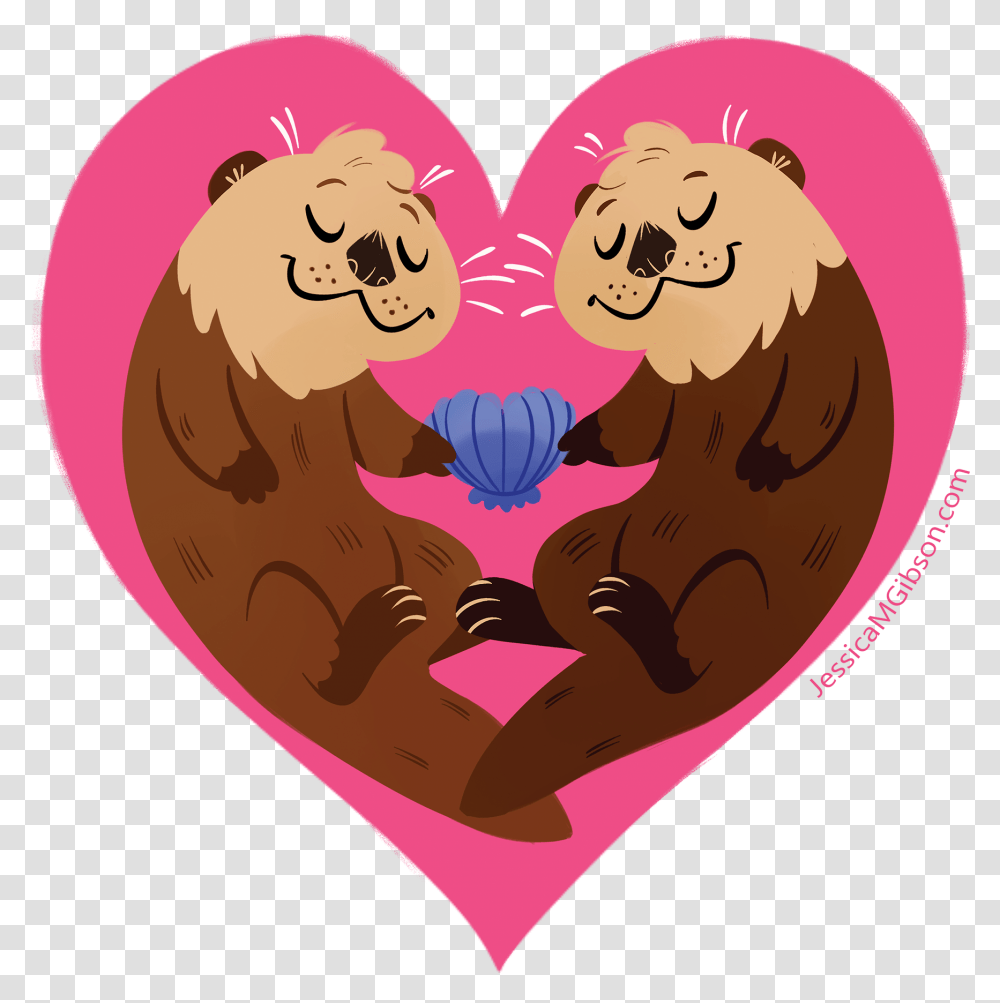 Otter Love Magnet Clipart Otter Love, Sweets, Food, Confectionery, Heart Transparent Png
