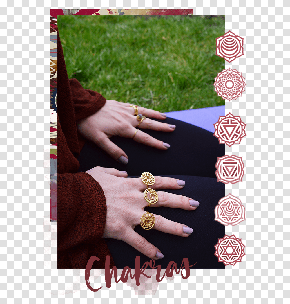 Ottoman Hands Chakra Rings Motif, Person, Human, Nail, Finger Transparent Png