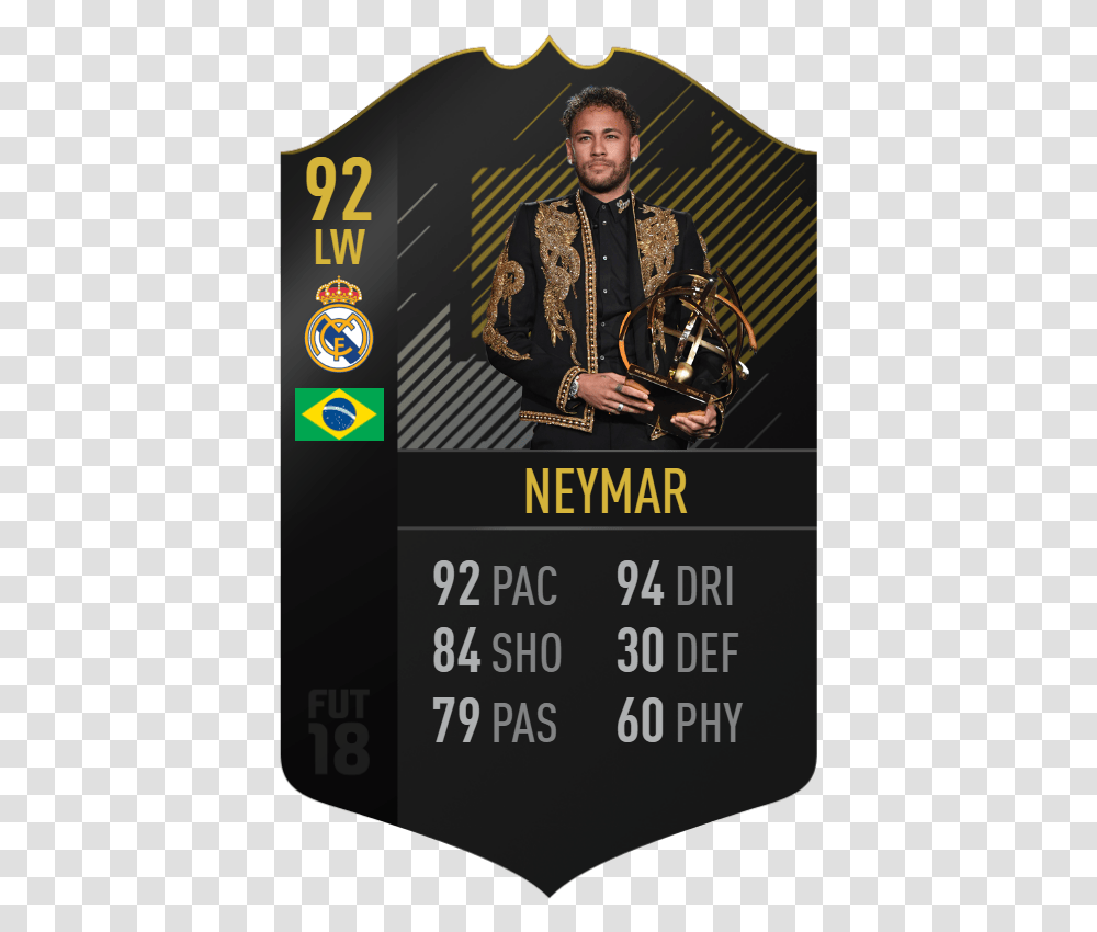 Otw Card Fifa 18 Download Neymar Fifa 18 Card, Person, Poster, Advertisement, Flyer Transparent Png