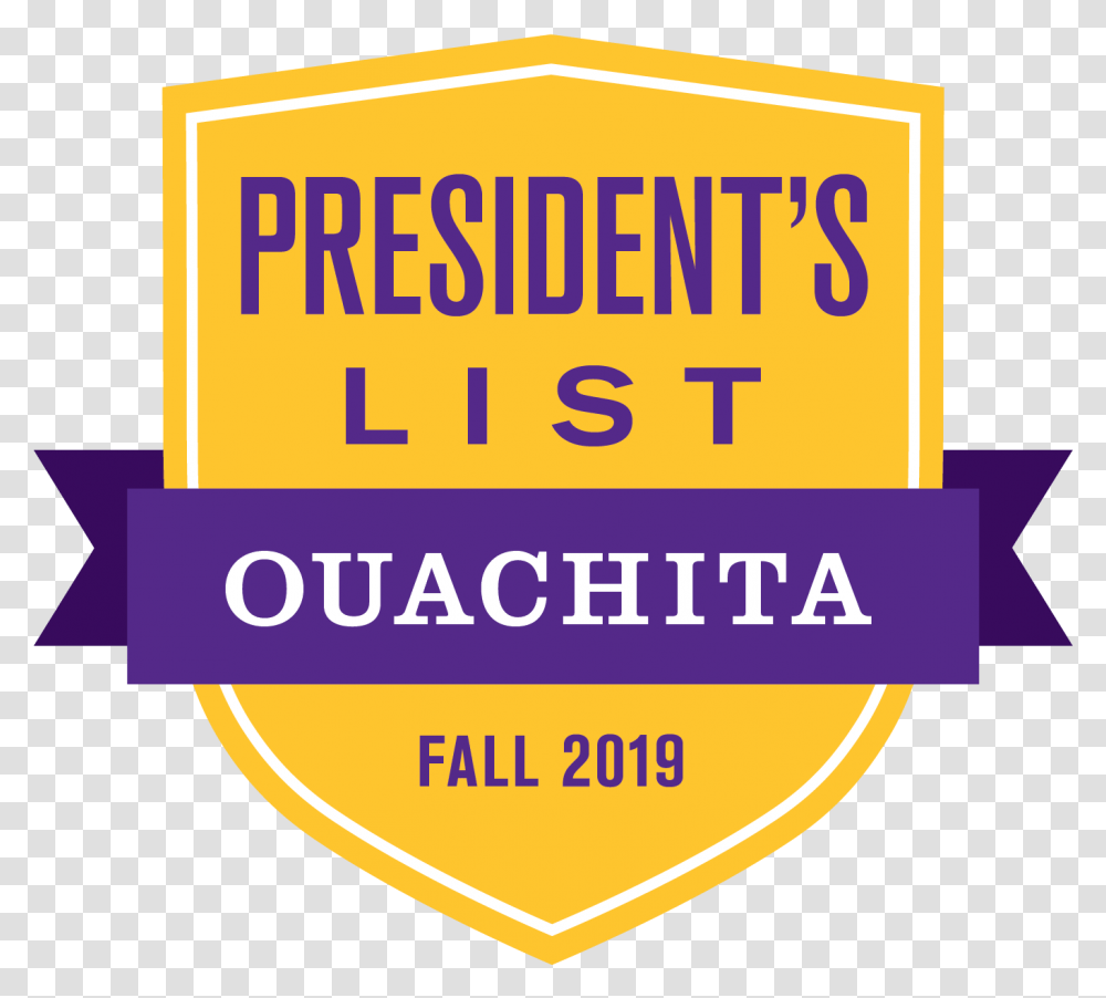 Ouachita President's List Badge Graphic Design, Logo, Label Transparent Png