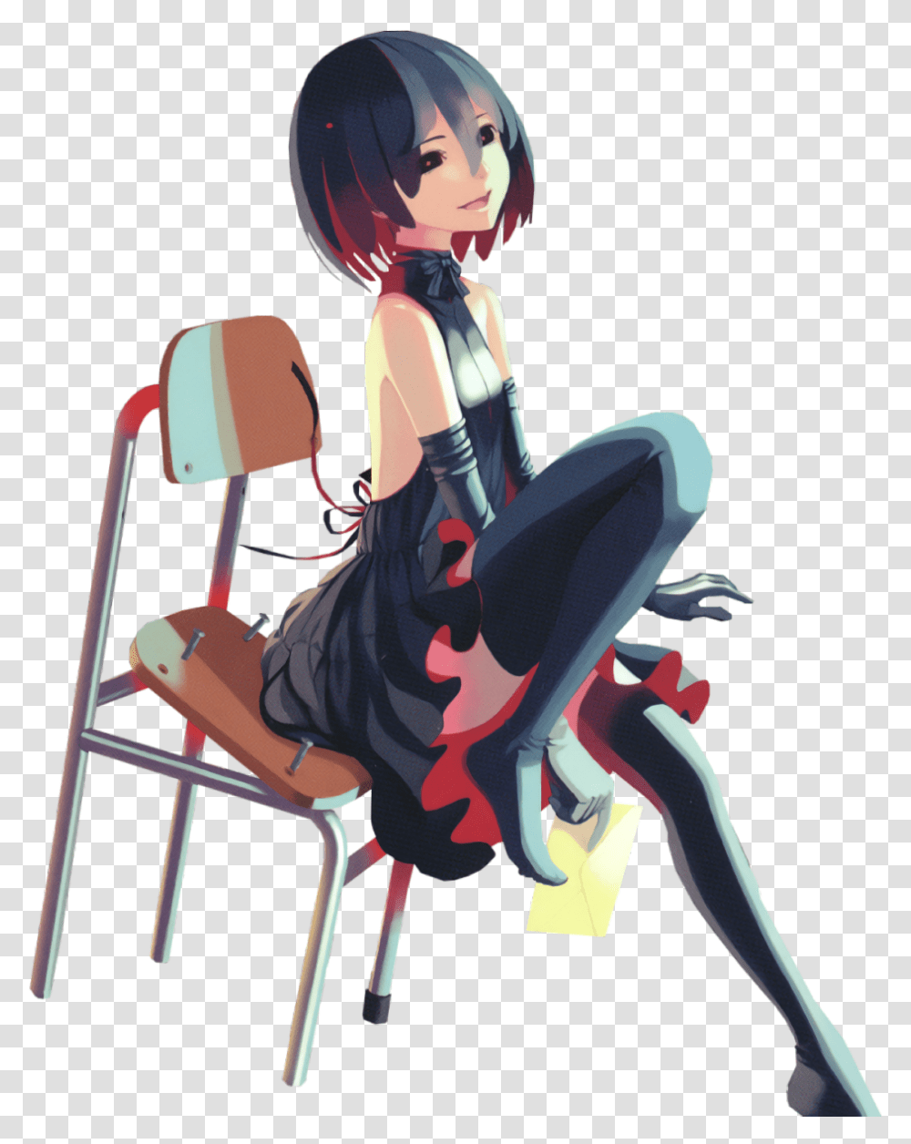 Ougi Oshino In A Dress, Chair, Furniture, Person, Sitting Transparent Png