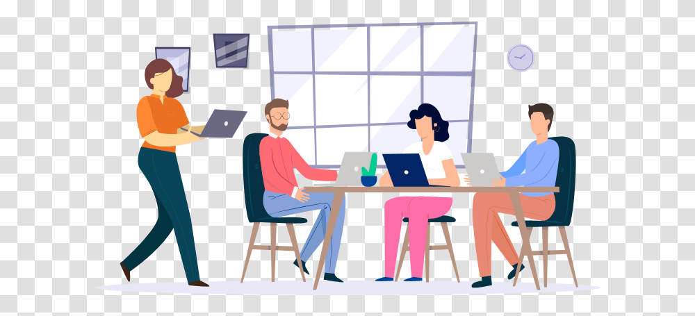 Our Agile Approach To Software Development Ulan Software Developers Working Together, Sitting, Person, Standing, Furniture Transparent Png