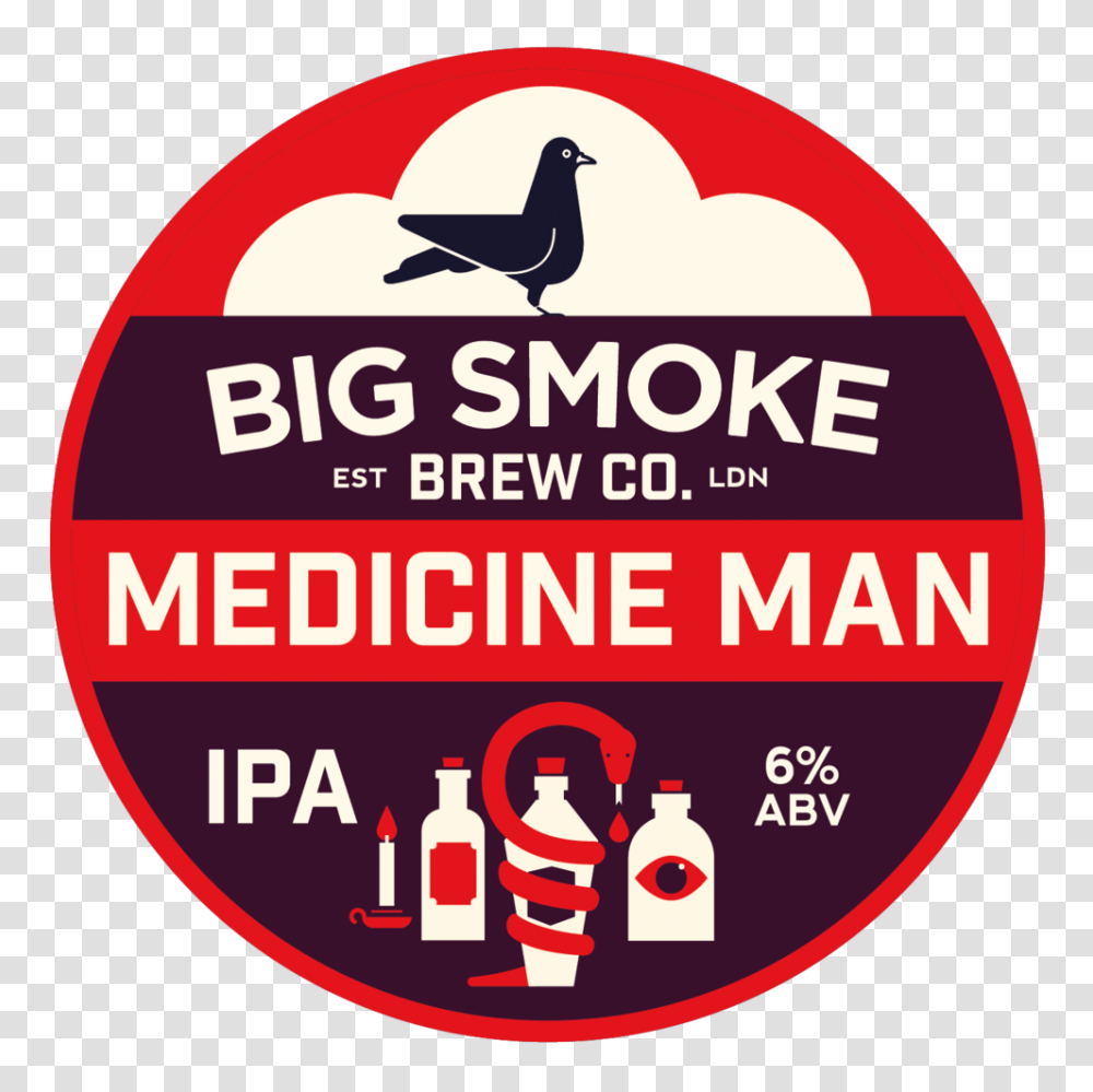 Our Beers - Big Smoke Brew Co Circle, Label, Text, Bird, Animal Transparent Png