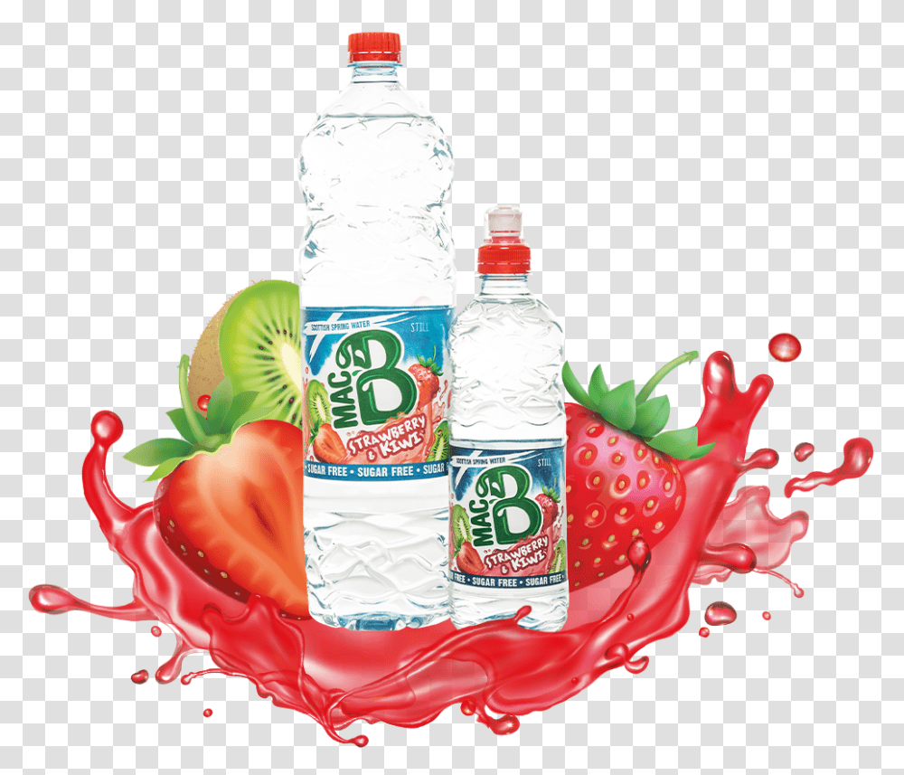 Our Bottle Of Strawberry And Kiwi Flavoured Spring Fruit, Mineral Water, Beverage, Water Bottle, Drink Transparent Png