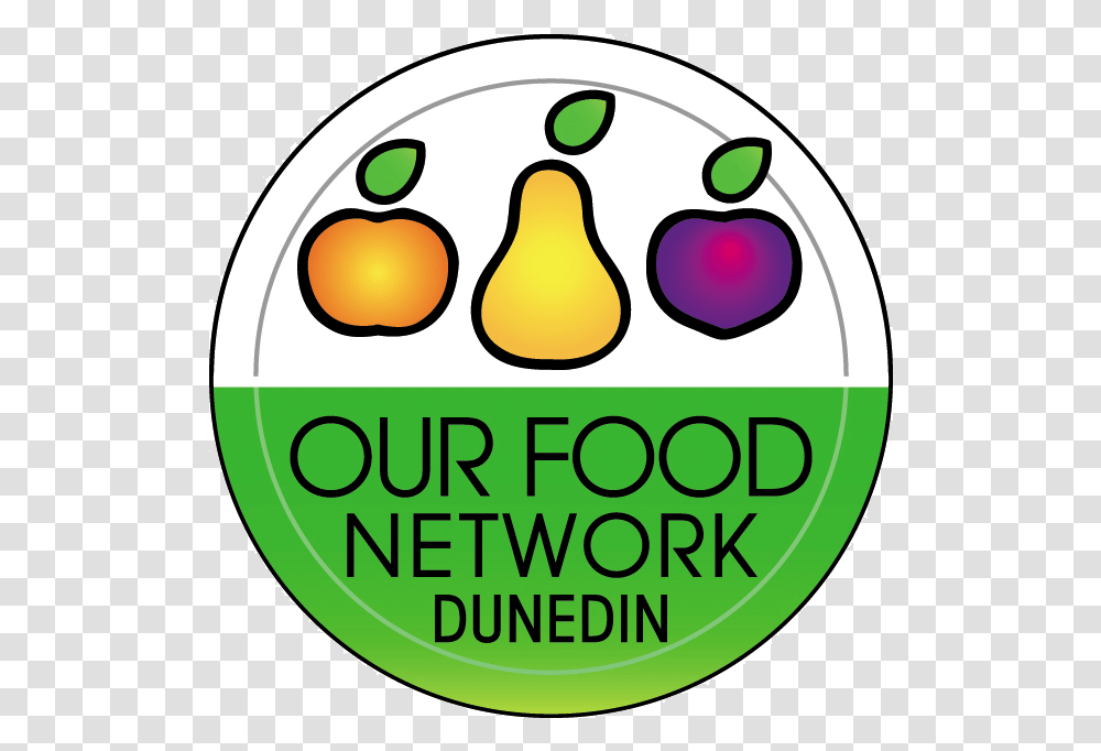 Our Food Network Logo, Plant, Label, Text, Fruit Transparent Png