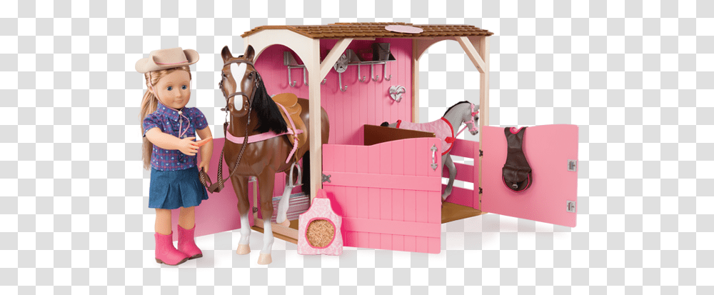 Our Generation Horse Stable, Animal, Person, Furniture, Carriage Transparent Png