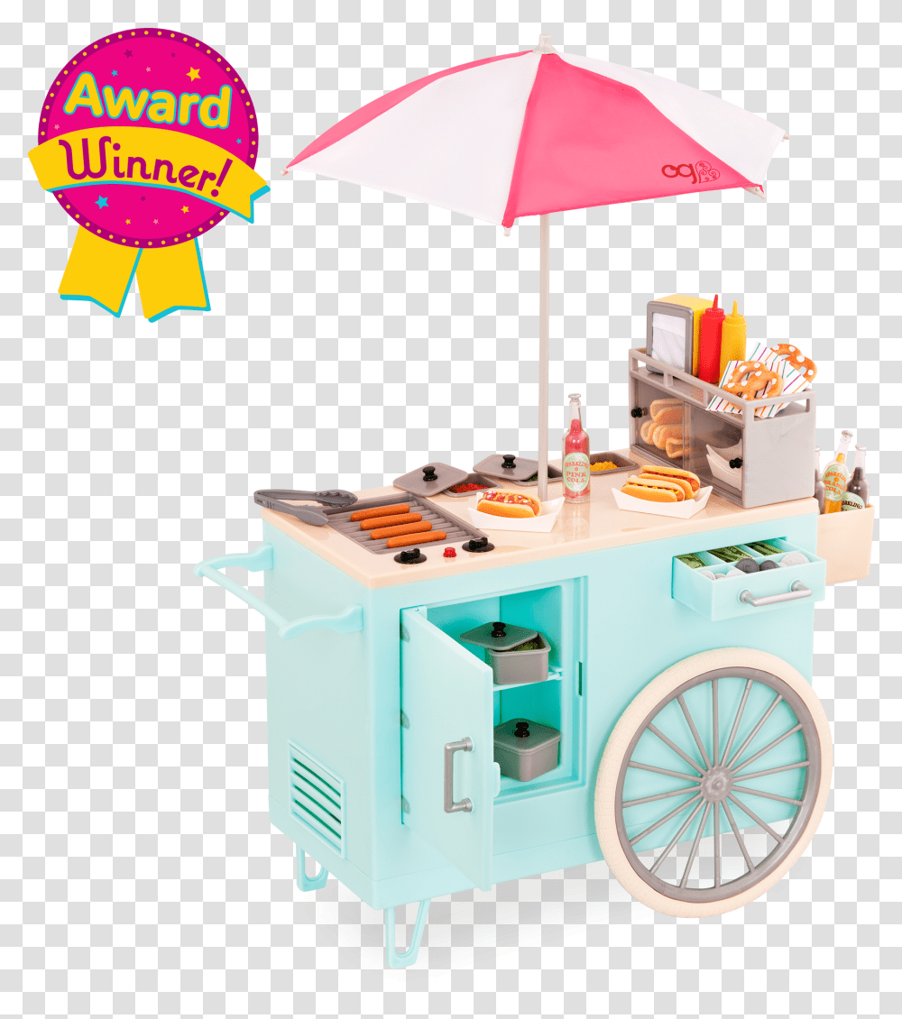 Our Generation Hot Dog Stand, Machine, Furniture, Canopy, Table Transparent Png