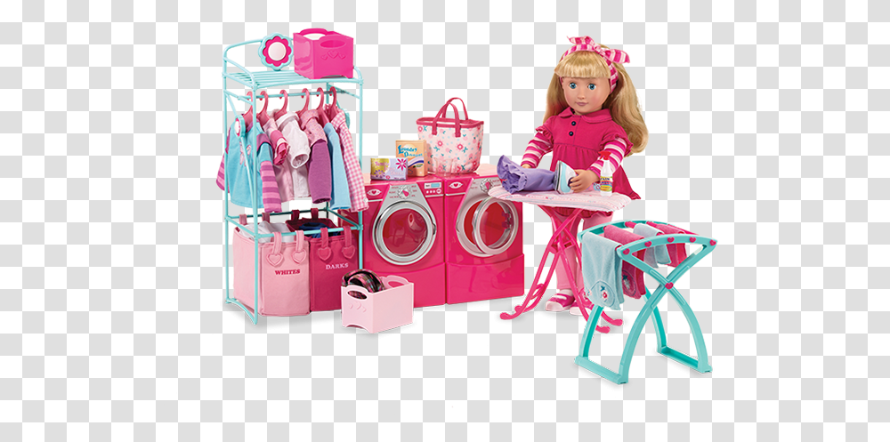 Our Generation Laundry Set Our Generation Girl Doll Accessories, Person, Toy, People Transparent Png